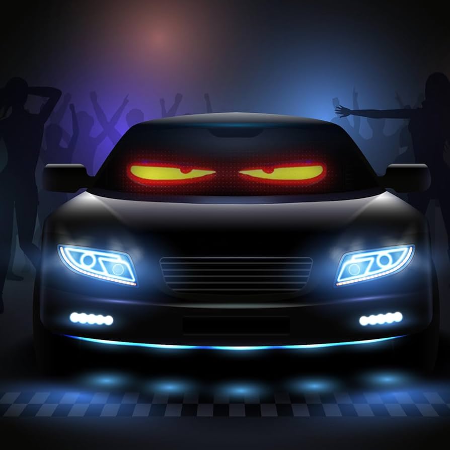 Led Eyes For Truck Led Matrix Panel RGB LED Car Panel DIY Programmable Bluetooth App Control Scrolling  Light