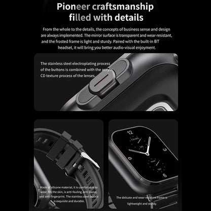 New Smart Watch D8 TWS 2 In 1 Wireless Bluetooth Noise Cancelling Earphones Watch 2" Sports Heart Rate NFC Ultra Smartwatch