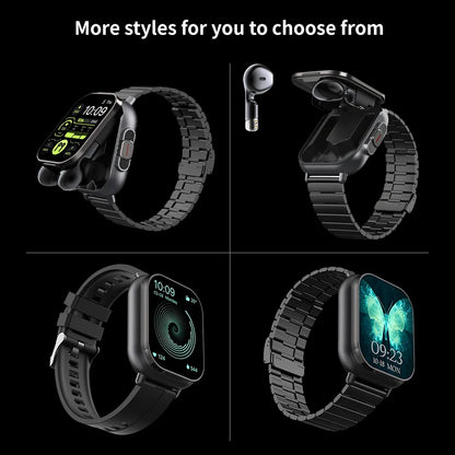New Smart Watch D8 TWS 2 In 1 Wireless Bluetooth Noise Cancelling Earphones Watch 2" Sports Heart Rate NFC Ultra Smartwatch