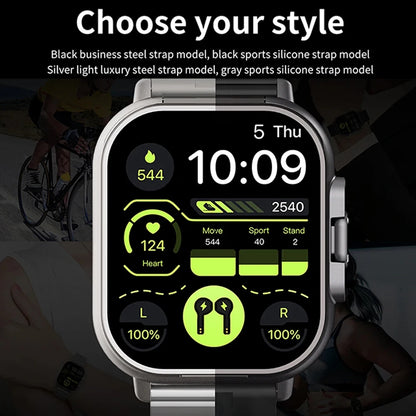 New Smart Watch D8 TWS 2 In 1 Wireless Bluetooth Noise Cancelling Earphones Watch 2" Sports Heart Rate NFC Ultra Smartwatch