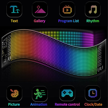 Led Eyes For Truck Led Matrix Panel RGB LED Car Panel DIY Programmable Bluetooth App Control Scrolling  Light