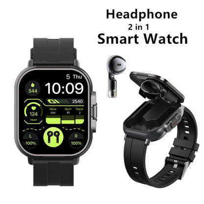 New Smart Watch D8 TWS 2 In 1 Wireless Bluetooth Noise Cancelling Earphones Watch 2" Sports Heart Rate NFC Ultra Smartwatch