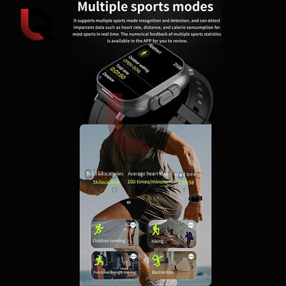 New Smart Watch D8 TWS 2 In 1 Wireless Bluetooth Noise Cancelling Earphones Watch 2" Sports Heart Rate NFC Ultra Smartwatch