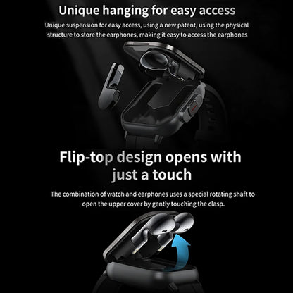 New Smart Watch D8 TWS 2 In 1 Wireless Bluetooth Noise Cancelling Earphones Watch 2" Sports Heart Rate NFC Ultra Smartwatch