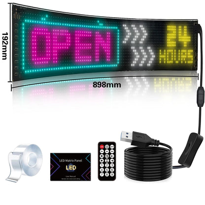 Led Eyes For Truck Led Matrix Panel RGB LED Car Panel DIY Programmable Bluetooth App Control Scrolling  Light