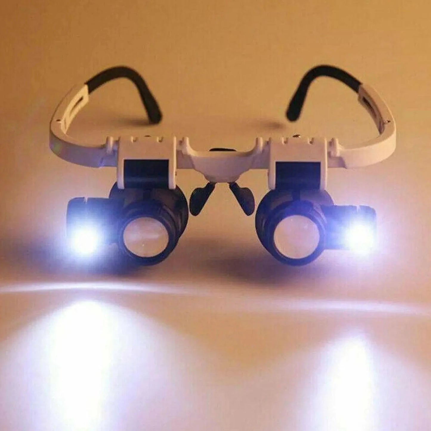 OptiMax Pro – 2X LED Head-Mounted Magnifier | Adjustable 8X, 15X, 23X Lens for Watch, Jewelry & Tech Repair