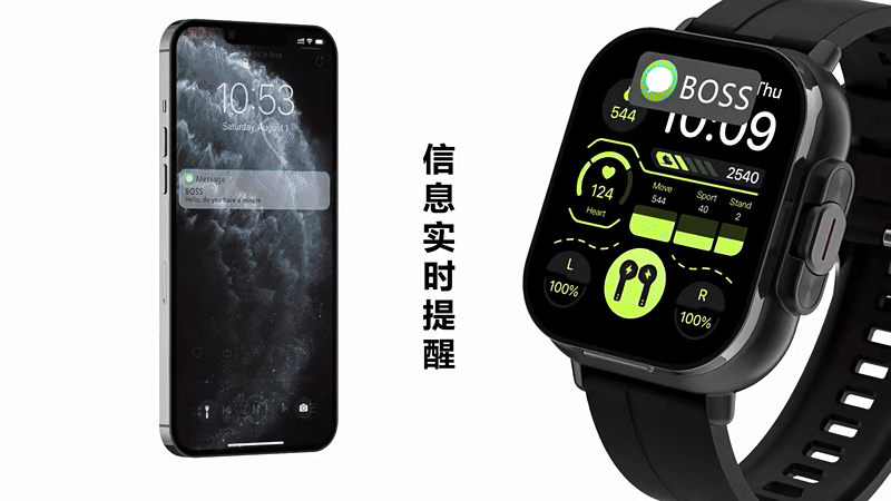 New Smart Watch D8 TWS 2 In 1 Wireless Bluetooth Noise Cancelling Earphones Watch 2" Sports Heart Rate NFC Ultra Smartwatch